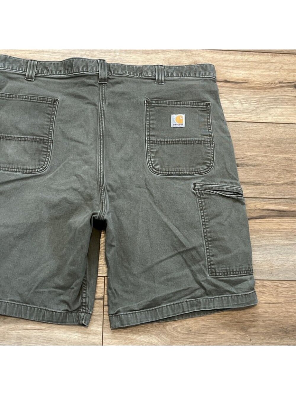 Men's Carhartt Relaxed Fit Khaki Shorts SZ 42x9 Tarmac Gray Casual 102514-217 - Picture 11 of 12